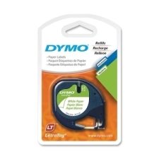 Ruban papier de recharge LetraTag® de DYMO® 1/2 po NOIR SUR BLANC | Étiquettes, étiqueteuses