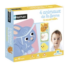 Nathan - 4 animaux à la ferme | Puzzle en bois