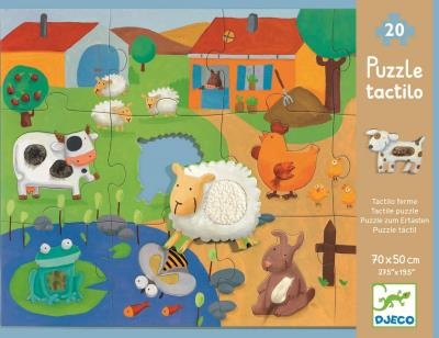 Casse-tête - Puzzle Géant Tactilo - Ferme - 8 + 12 pièces | Casse-têtes