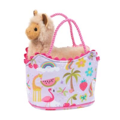 Peluche lama dans un sac | Peluche et marionnette