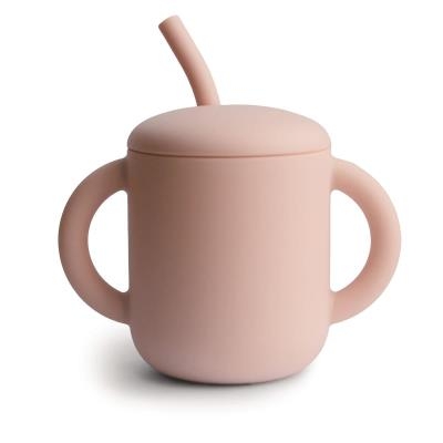 Tasse d'entraînement en silicone avec paille - Blush | Bébé (18 mois & moins)