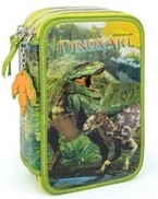 DinosArt Trousse de crayons à 3 volets | Porte crayons, porte trombones/cartes