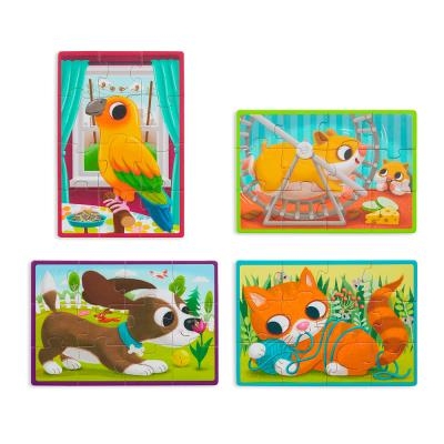 B.Woody - Casse-tête de bois Pack o' Puzzles 48 pièces - Animaux domestiques | Casse-têtes