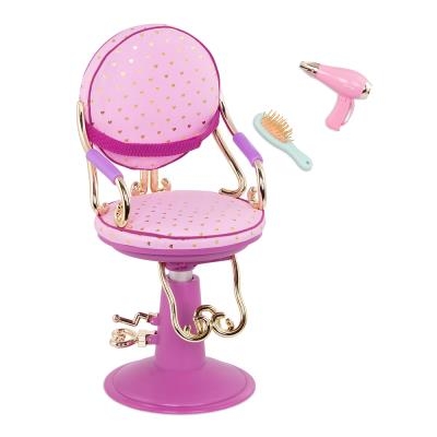 Accessoires OG - Chaise de coiffeur "Sitting Pretty" avec coeurs pour poupée de 46 cm - Mauve | Jeux collectifs & Jeux de rôles