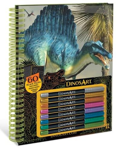 DinosArt - Livre de coloriage à pages noires | Dessin/coloriage/peinture