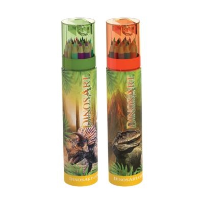 Tube de crayons de couleur - assortie - Dinosart | Crayons, feutres et peinture