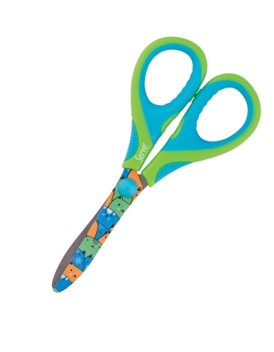 Ciseaux chat - néon 13.5cm bleu/vert | Ciseaux, règles, poincon