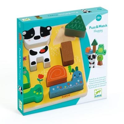 Puzz & Match Happy | Puzzle en bois