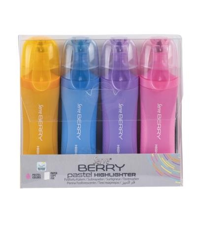 Ensemble de 4 surligneurs Berry pastel | Surligneurs