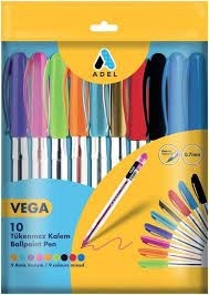 Emballage de 10 stylos à bille (couleurs assorties) | Stylos