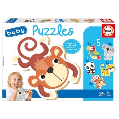 5 casse-têtes baby puzzles - Faune sauvage | Puzzle en bois