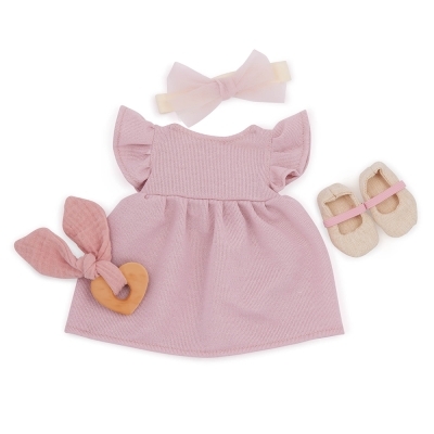 LullaBaby - Ensemble robe rose avec souliers pour poupée nouveau-née 35.5 cm | Poupées et accessoires