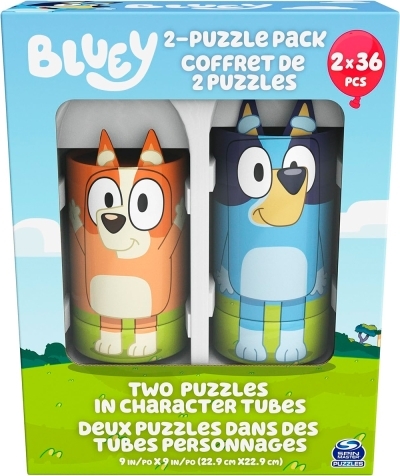 Casse-tête 2x36 pièces - Deux tubes personnages Bluey | Casse-têtes