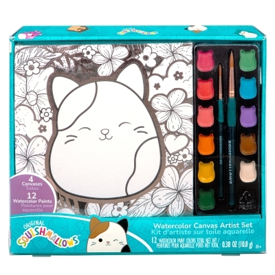 Squishmallows - Kit d'artiste sur toile aquarelle | Dessin/coloriage/peinture