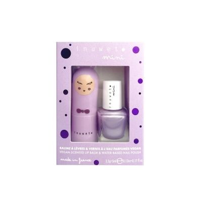 Duo Baume à lèvres & vernis végane - Guimauve Myrtille | Cadeau