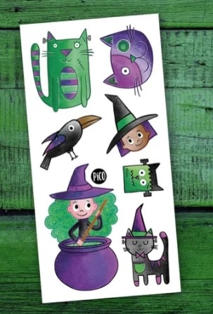 Tatouage temporaire - Frankenchat et les sorcières | Tatouage temporaire