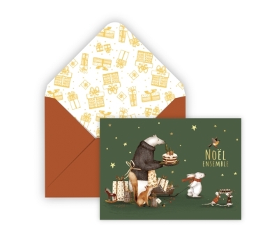 Cartes de Noël - Ensemble de 20 / Amis pour Noël  | Papeterie fine