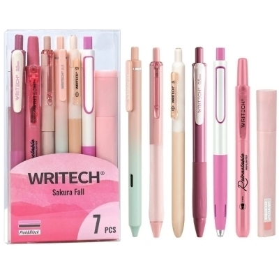 Ensemble d'écriture 7pcs - Sakura Fall (rose) | Stylos