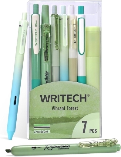 Ensemble d'écriture 7pcs - Vibrant Forest (vert) | Stylos