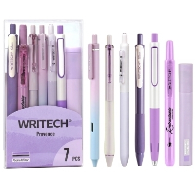 Ensemble d'écriture 7pcs - Provence (mauve) | Stylos