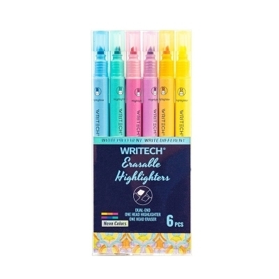 Emballage de 6 surligneurs effaçables PASTEL | Surligneurs