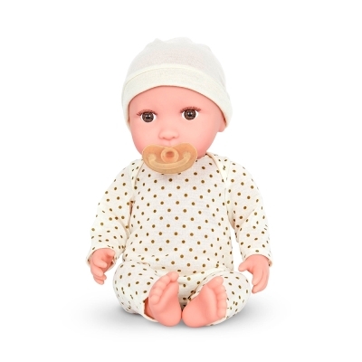 LullaBaby - Poupée nouveau-né 35.5 cm avec pyjama et chapeau Ivoire | Jeux collectifs & Jeux de rôles