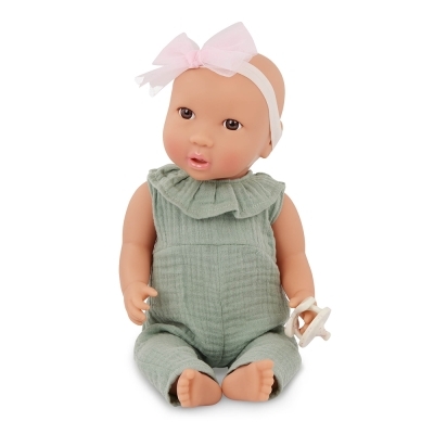 LullaBaby - Poupée nouveau-née 35.5 cm avec tenue une-pièce vert | Jeux collectifs & Jeux de rôles