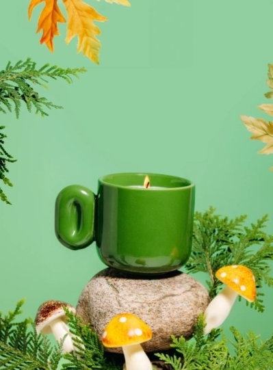 Chandelle dans une tasse Vert - Douceur au bord du Lac | Cadeau