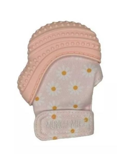 Anneau de dentition Munch Mitt - Marguerites roses | Bébé (18 mois & moins)