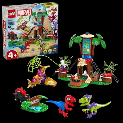 LEGO : Marvel - Le combat des raptors de Spidey et Gobby au QG dans l’arbre | LEGO®