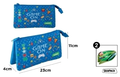 Étui à crayons 2 compartiments - Game On | Sac-à-dos & étui à crayons