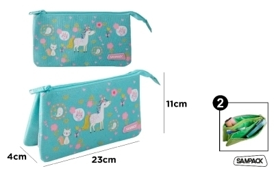 Étui à crayons 2 compartiments - Licorne | Sac-à-dos & étui à crayons