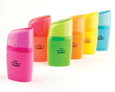 Taille crayons double avec efface Sharp fluo ass | Taille-crayons