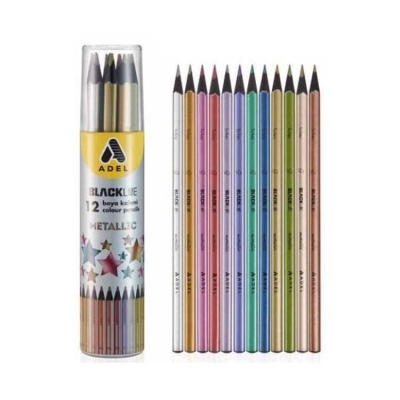 Tube de 12 crayons de couleur MÉTALLIQUE | Crayons de couleur, feutres  et craies
