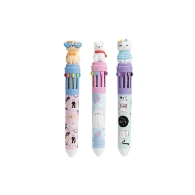 Stylo 10 couleurs 0.7mm CHAT/OURSON | Stylos