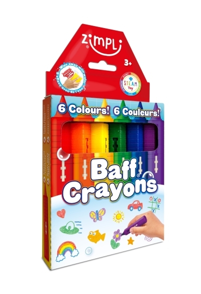 Zimpli - Baff Crayons paquet de 6 | Jeux pour le bain