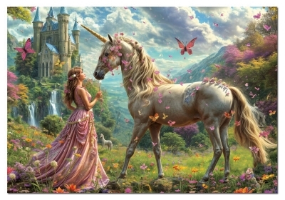 Casse-tête 500 - Fée, licorne et papillons | Casse-têtes