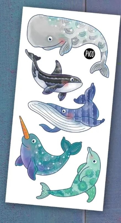 Tatouage temporaire - Les douces baleines | Tatouage temporaire