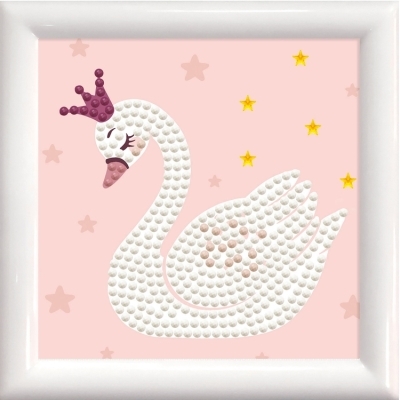 Diamond Dotz - Princesse cygne avec Cadre 10.2x10.2 | Peinture à numéro & peinture de diamant (Diamond Painting)