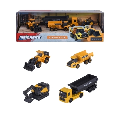 Majorette - Coffret cadeau 4 pièces Volvo Construction | Jeux collectifs & Jeux de rôles
