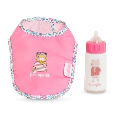 Accessoires 36-42 cm - Bavoir et biberon magique | Poupées et accessoires