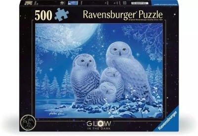Casse-tête 500 - glow in the dark  -  chouettes au clair de lune | Casse-têtes