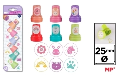 Ensemble de 6 estampes pré-encrées - ANIMAUX MIGNONS | Estampes, dateurs, encres