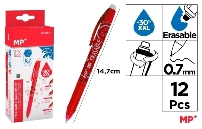 Stylo effaçable 0.7mm - Rouge | Stylos
