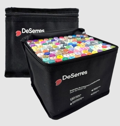 ensemble marqueurs alcool double pointe - 120 pièces | Crayons de couleur, feutres  et craies