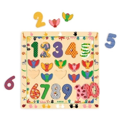 Casse-tête en bois - Chiffres 1 à 10 | Puzzle en bois