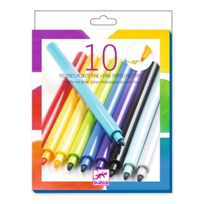 10 feutres pointe fine - Arc-en-ciel | Crayons, feutres et peinture