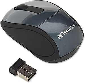 Verbatim  Mini souris de voyage sans fil, 5,1 x 7,6 x 3,8 cm, graphite | Souris