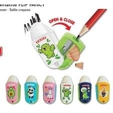 Taille-crayons avec efface (motif varié) | Crayons , mines, effaces