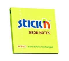 Feuillet adhésif 100f 3x3 JAUNE NEON | Papier,cahiers, tablettes, factures, post-it